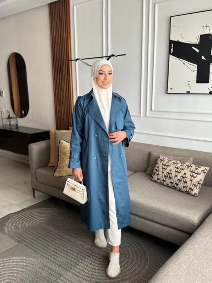 TRENCH COAT TURQUOISE